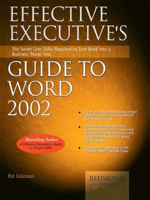 cover image of Effective Executive's Guide to Microsoft Word 2002